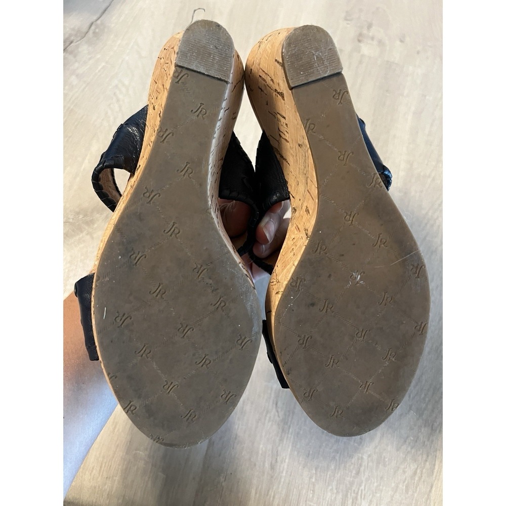 Jack Rogers Emilia Sandals Slides Leather Platform Wedge Cork Navy Blue Size 7 - Picture 8 of 8
